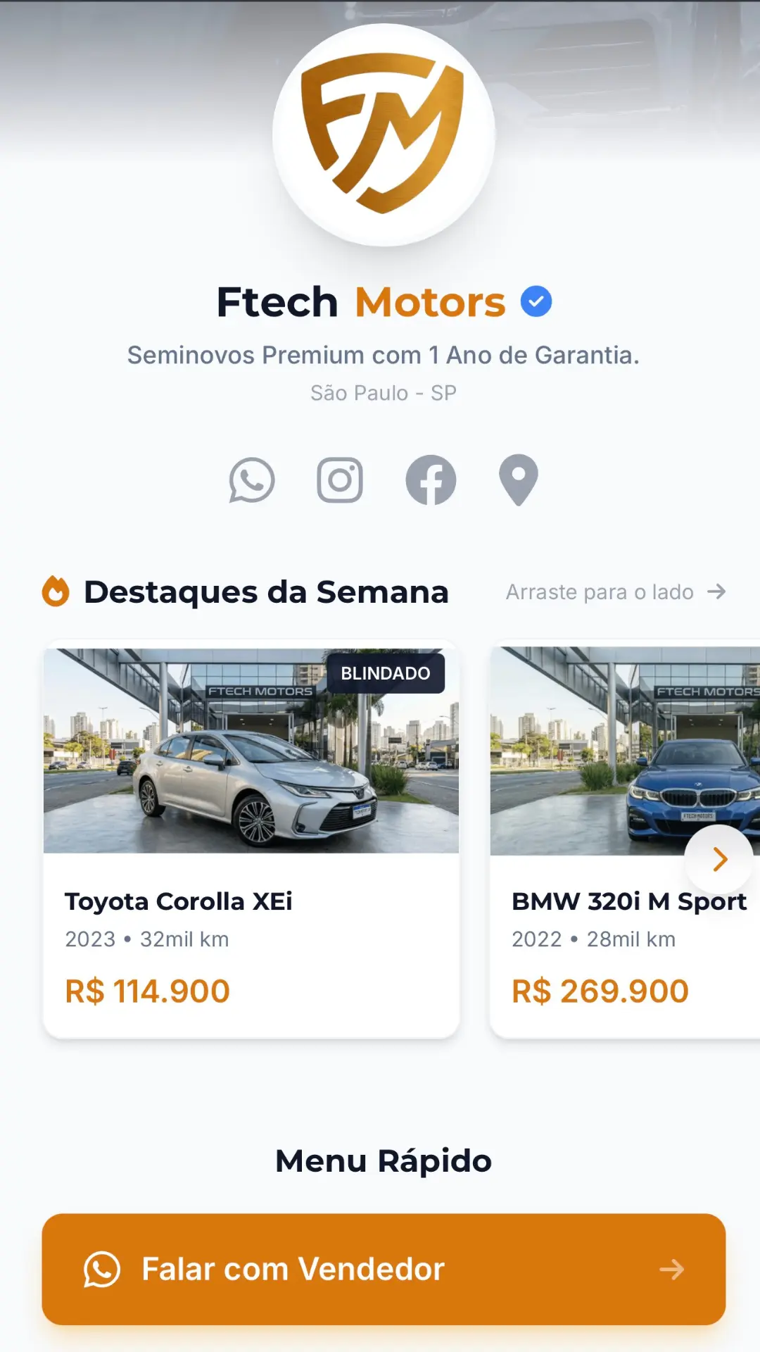 Bio Page Concessionária