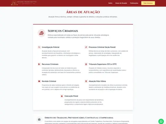 Site desenvolvido pela Ftech para Ariane Franchetto Advocacia (franchettoadv.com.br)