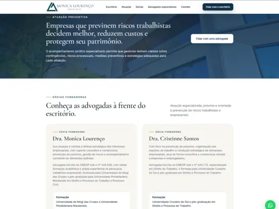 Site desenvolvido pela Ftech para Mônica Lourenço Advocacia (monicalourencoadvocacia.com.br)