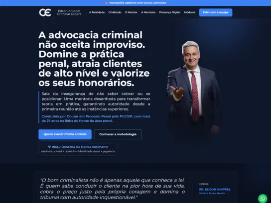 Site desenvolvido pela Ftech para Edson Knippel Criminal Expert (criminalexpert.com.br)